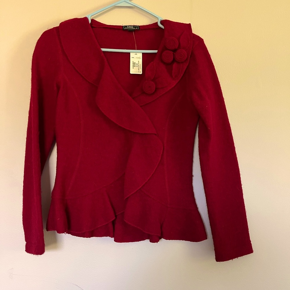 New with tags boiled wool sweater jacket.